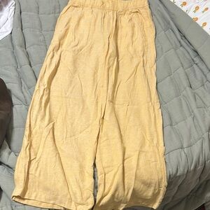 Yellow Wide-Leg Pants